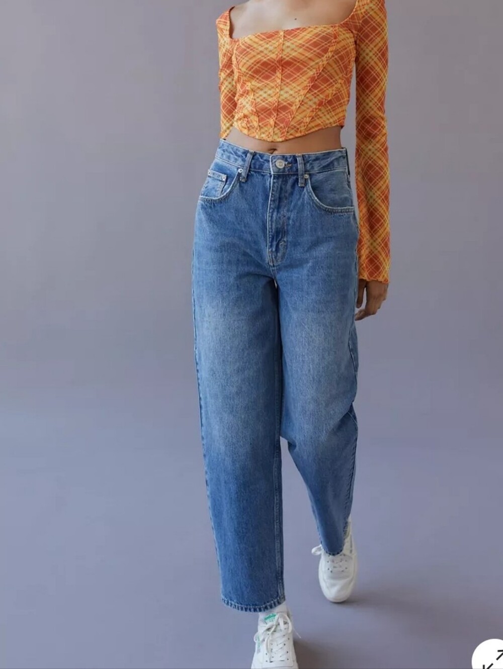Urban‎ Outfitters BDG Petite High-Waisted Baggy Jean — Light Wash